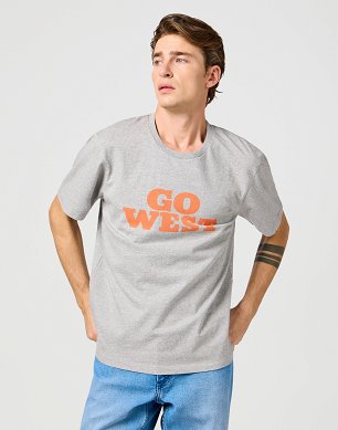 Koszulka Męska Wrangler Graphic Tee Mid Grey Mel 112364087