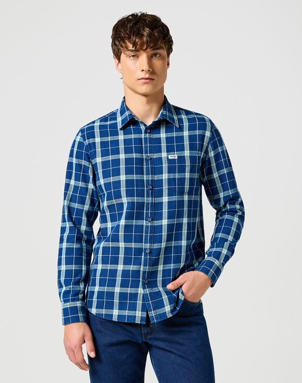 Koszula Męska Wrangler 1 Pkt Shirt Green Indigo 112357231