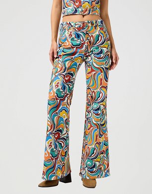 Spodnie Damskie Wrangler High Rise Flare Latigo Print 112362660