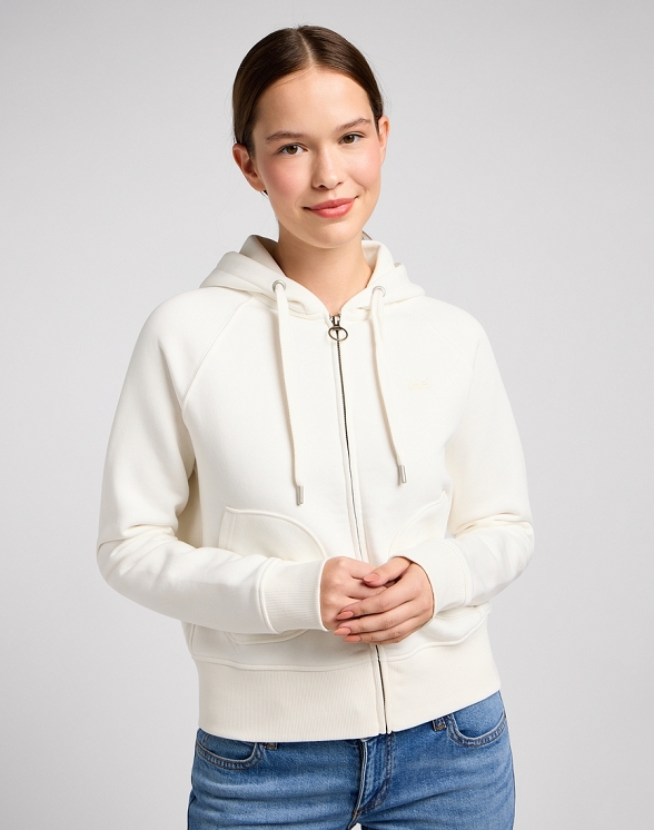 Bluza Damska Lee Zip Through Hoodie Ecru 112350174