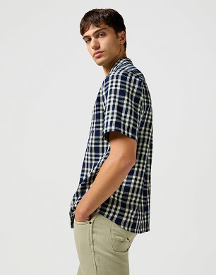 Koszula Męska Wrangler Ss 1 Pkt Shirt Crepe Indigo 112362902