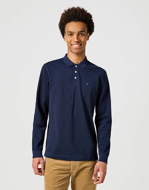 Koszulka Męska Wrangler Ls Refined Polo Navy 112357287