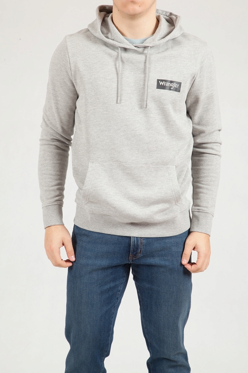 Bluza Męska Wrangler Logo Hoodie Mid Grey W6M0HYX37