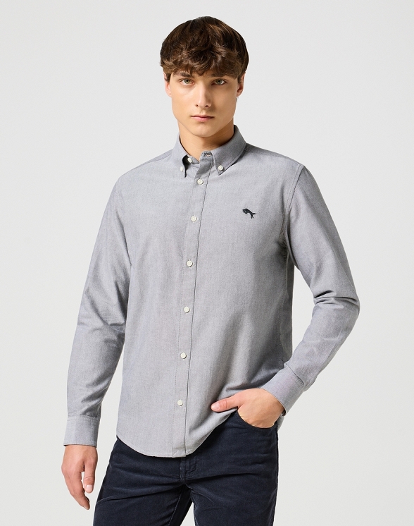 Koszula Męska Wrangler Oxford Shirt Grey 112357230