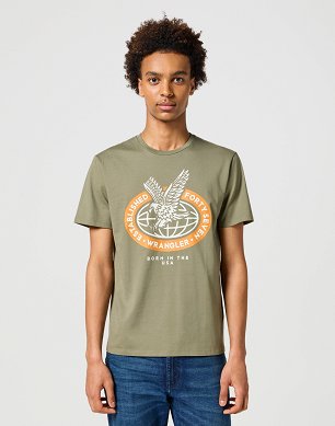 Koszulka Męska Wrangler Americana Tee Dusty Olive 112355035