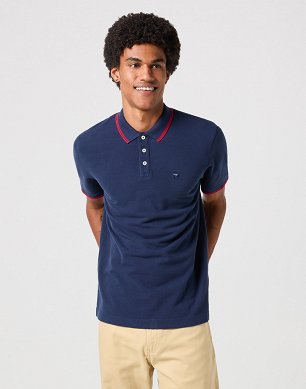 Polo Męskie Wrangler Polo Shirt Navy 112350403