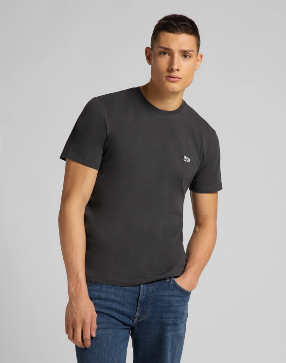 T-shirt Męski Lee Logo Tee In Washed Black L60UFQON