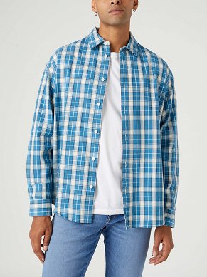 Koszula Męska Wrangler  Non Pkt Shirt Deep Water W594TR69F