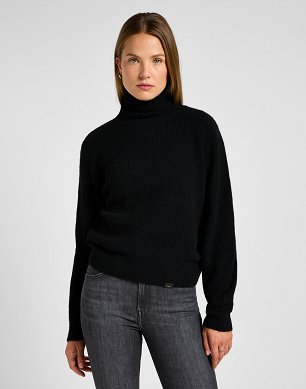 Sweter Damski Lee Roll Neck Knit Black 112358826