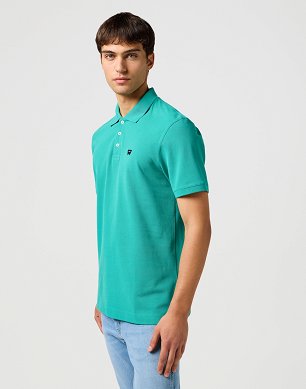 Koszulka Męska Wrangler Polo Shirt Porcelain Green 112362390