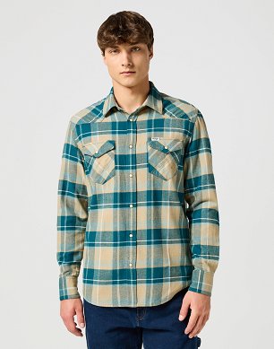 Koszula Męska Wrangler Flannel Western Shirt Chinchilla 112356768