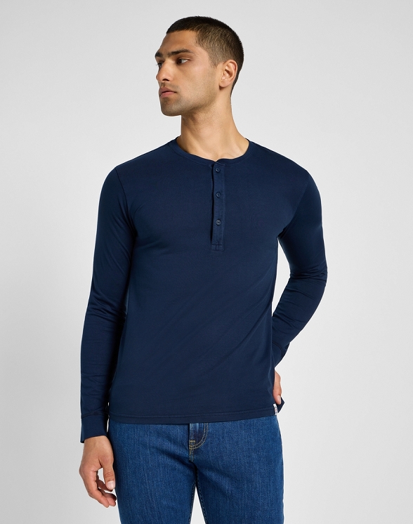 Koszulka Męska Lee Ls Henley Inky Blue 112355567