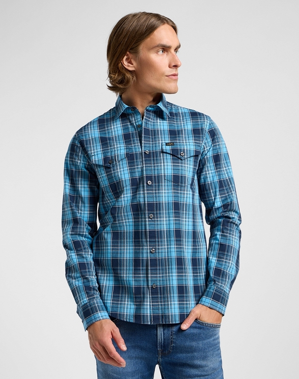 Koszula Męska Lee Regular Shirt Rivet Navy Ombre Plaid 112363664