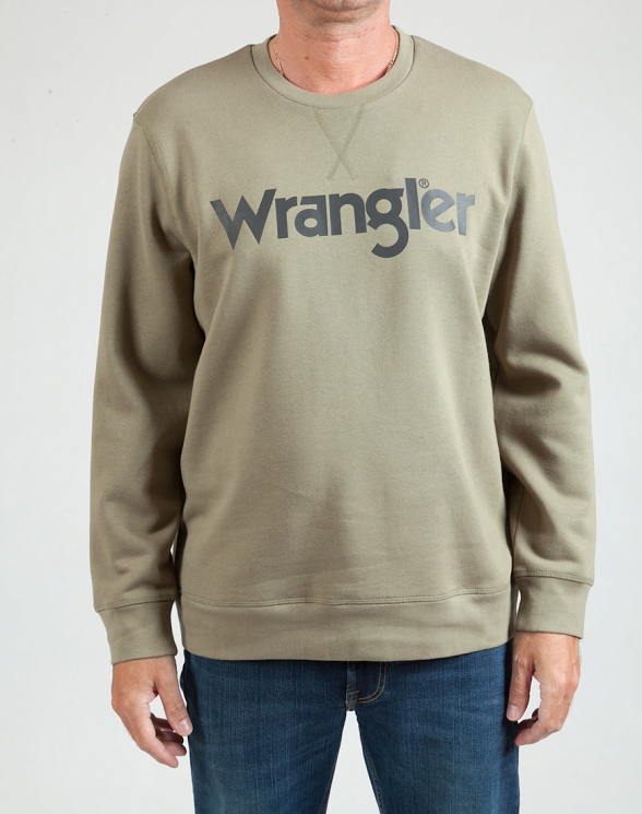 Bluza Męska Wrangler Crew Sweatshirt Deep Lichen Green W6X1HYX1X