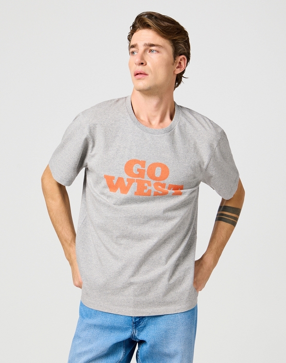 Koszulka Męska Wrangler Graphic Tee Mid Grey Mel 112364087