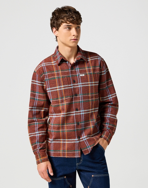 Koszula Męska Wrangler Non Frayed Plaid Shirt Picante 112357344