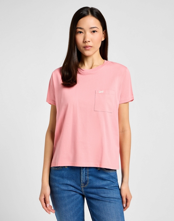 Koszulka Damska Lee Ss Pocket Tee Cassie Pink 112355094