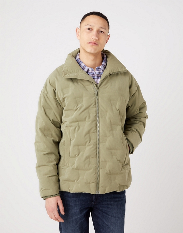 Kurtka Męska Wrangler Brand Down Puffer Deep Lichen Green W4E8X7X1X