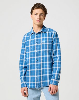 Koszula Męska Wrangler 1 Pkt Shirt Blue Indigo 112357249