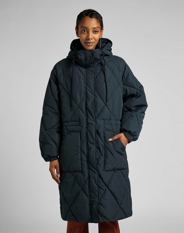 Kurtka Damska Lee Long Puffer Charcoal L55KEV30