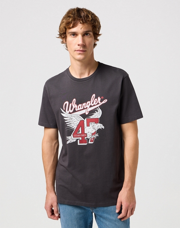 Koszulka Męska Wrangler Americana Tee Faded Black W112350455