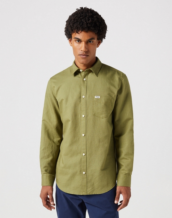 Koszula Męska Wrangler Ls 1 Pkt Shirt Capulet Olive 112352134