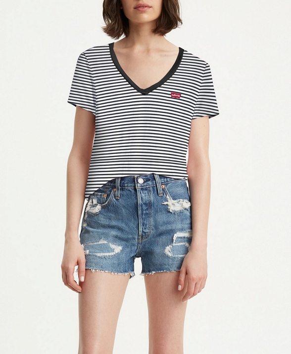 T-shirt Damski Levi`s® Perfect Vneck Annalise Stripe 85341-0004