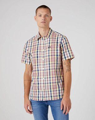 Koszula Męska Wrangler Ss 1 Pkt Shirt Pineapple Slice W5K03OY36