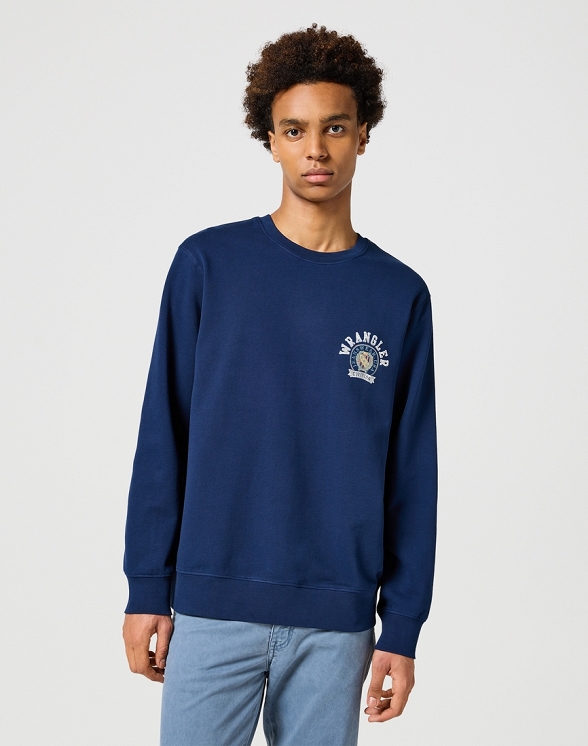 Bluza Męska Wrangler Crewneck Sweatshirt Navy 112357329