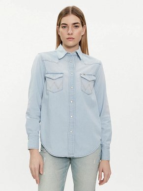 Koszula Damska Wrangler Regular Shirt Blue Grammer 112351961